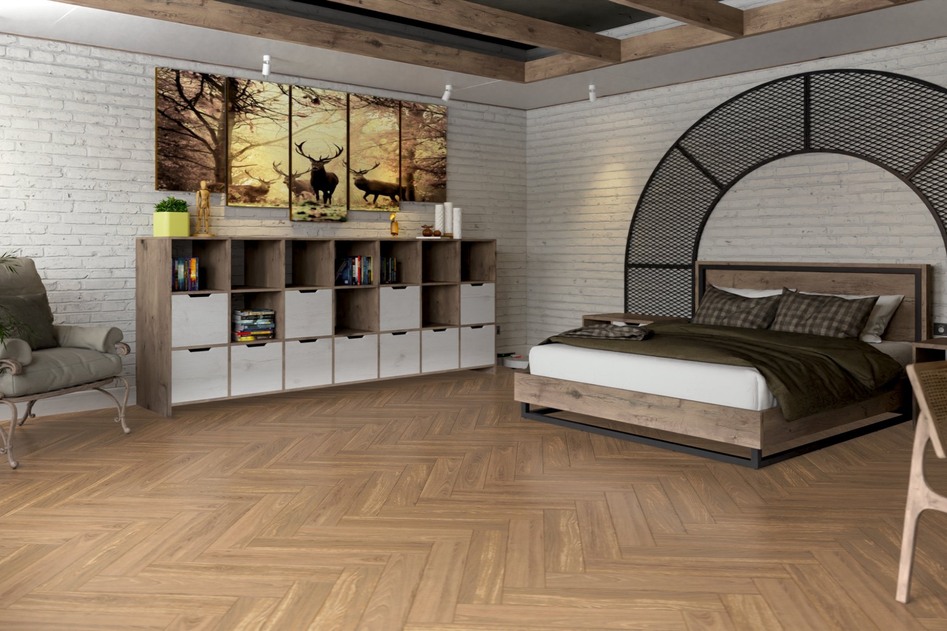 Инженерный паркет «Damy Floor» Натуральный (укладка елочкой) — купить в Калининграде