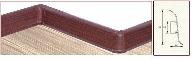 Плинтус "Идеал" пластиковый Комфорт Бук светлый (2500*22*55 мм) — купить в Калининграде