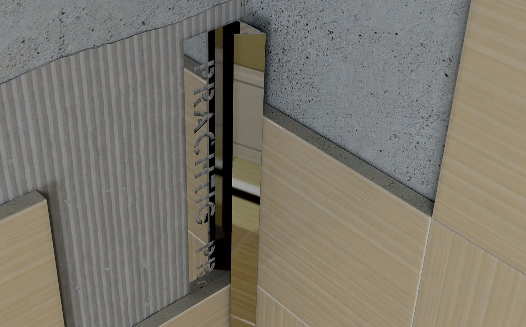 Алюминиевый внутренний угол для керамической плитки KI8 EM 270 матовый