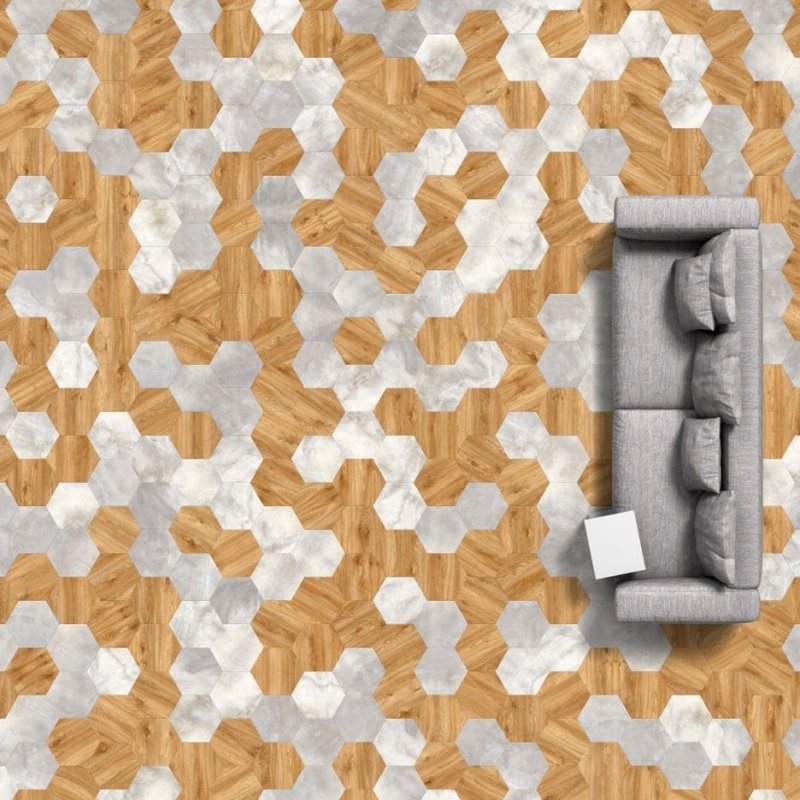 Виниловая плитка Big Hexagon 261 (452,64*392*2,5 мм) — купить в Калининграде